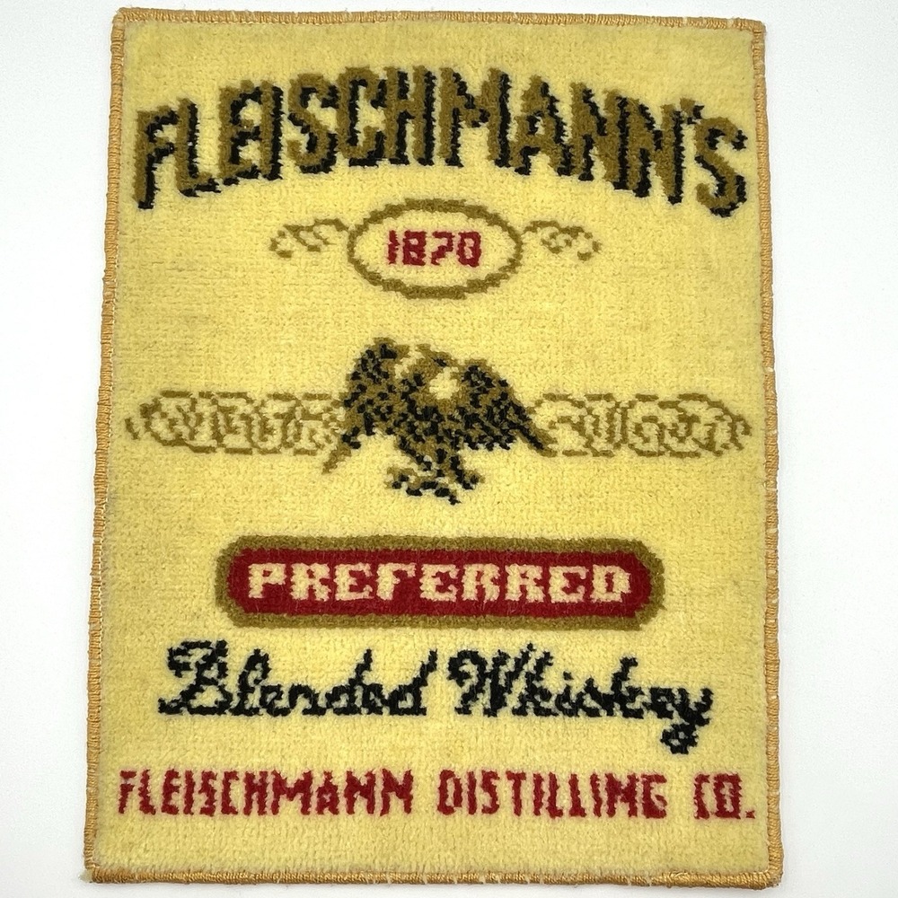 Vintage 1960s Fleischmann's Preferred Whiskey Advertising Bar Mat 18x13.5‎